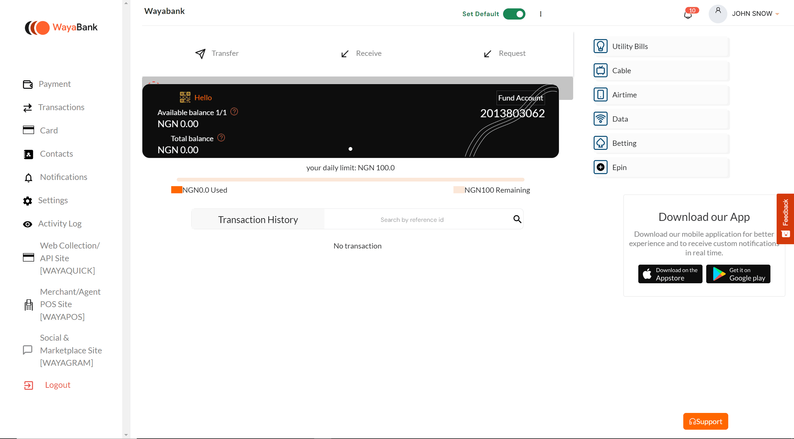 Waya Multilink Digital Banking